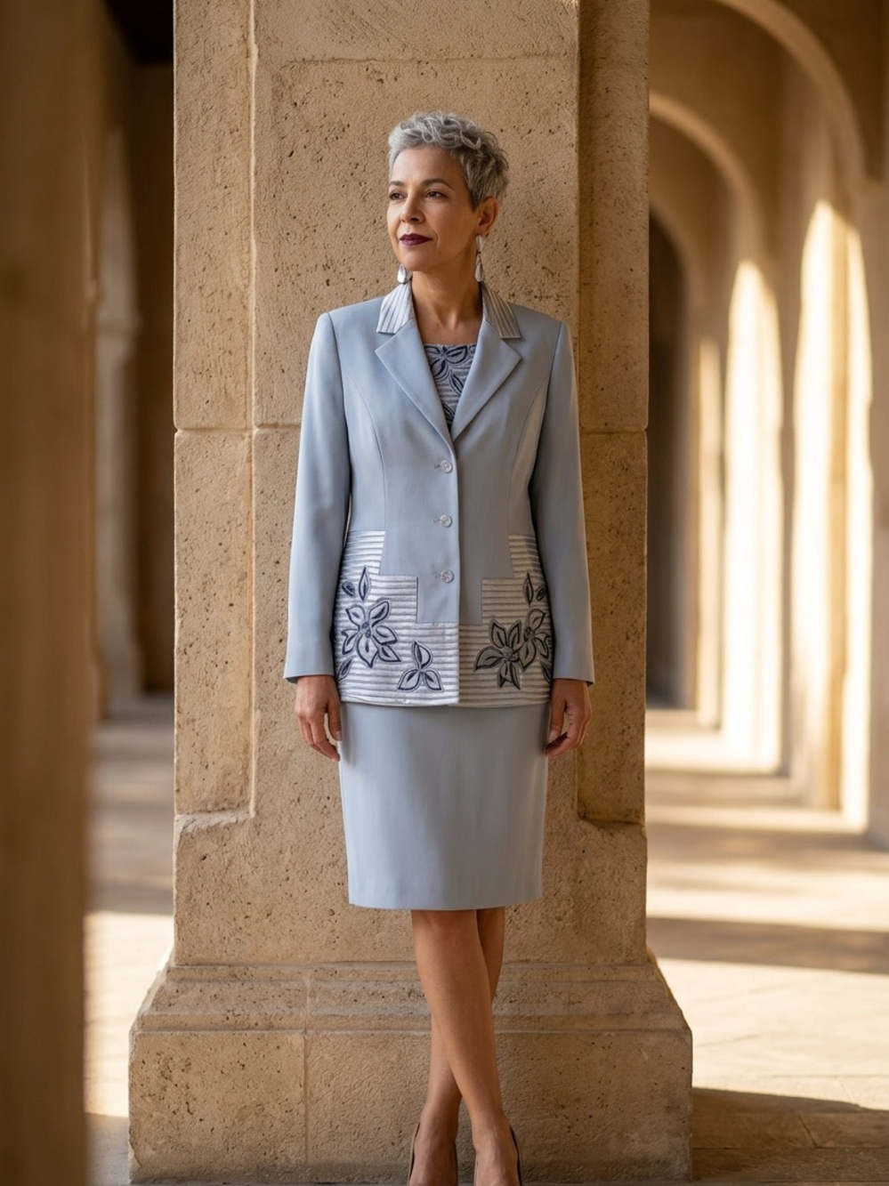 LOUISE RICCI Vintage Embellished Formal Jacket And Top Suit Mother of the Bride